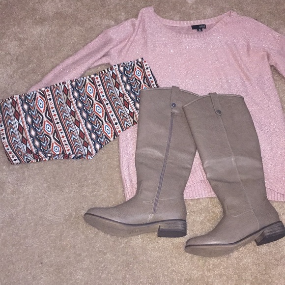 END OF YEAR SALE Mid Calf Boots Size 8 Taupe $BUNDLE AND $AVE - Picture 4 of 8